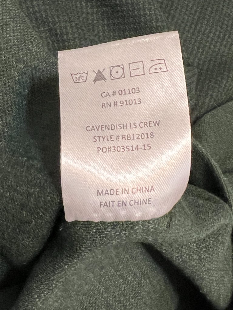 Robert Barakett Cavendish Waffle Thermal Sweater Green S Nwt Minimalist — image 6 of 8